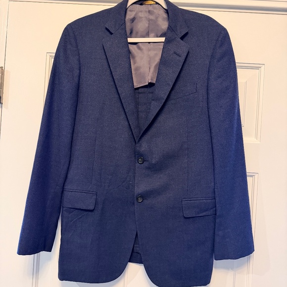 Mens Brooks Brothers 40R Loro Piana 100% Cashmere Full Canvas Blue Blazer
